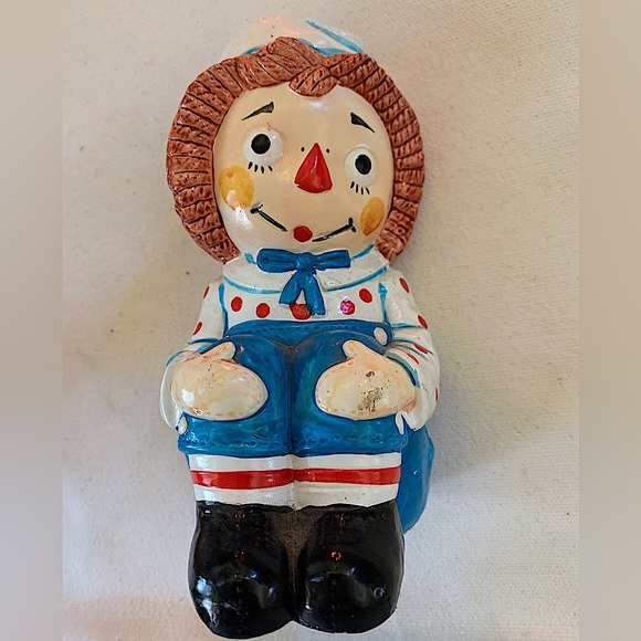 Vintage Raggedy Ann and Andy Chalk-ware Bookends Collectible - Picture 8 of 16